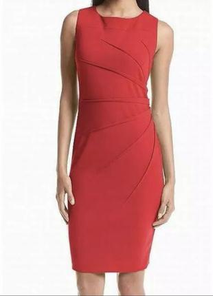 Шикарное красное платье calvin klein (размер м) red dress