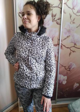 Куртка totally tally welly на сінтопоне плямиста принт леопард