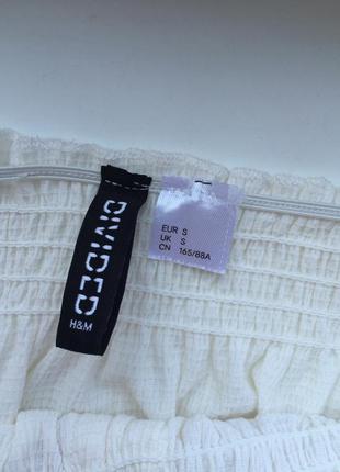 Стильная блуза h&m со спущенными/ открытыми плечами, топ с пуговицами7 фото
