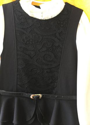 Платье сарафан цвет чёрный  трикотажное для девочки размер 134  mevis2 фото