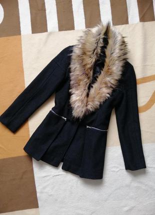 Укороченое шерстяное пальто пиджак zara6 фото