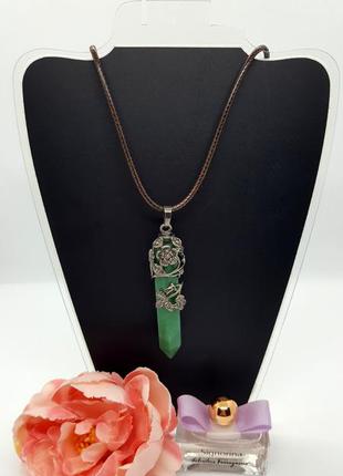 💚🌹 кулон "винтажные розы" натуральный камень зеленый авантюрин в ретро стиле8 фото