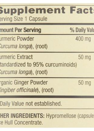 Куркумин для укрепления здоровья spring valley turmeric curcumin+порошок имбиря, 500 mg