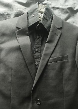 Піджак блейзер сірий topman класичний приталений жакет zara blazer2 фото