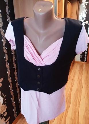 Стильна крута футболка двійка жилет джинс, l xl xxl