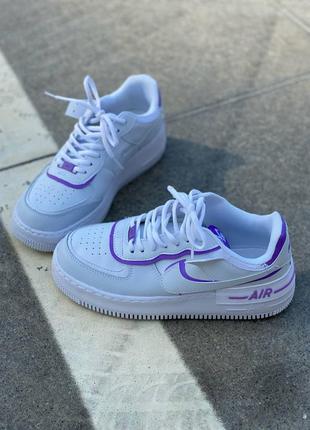 Женские кроссовки nike air force 1 shadow white/purple