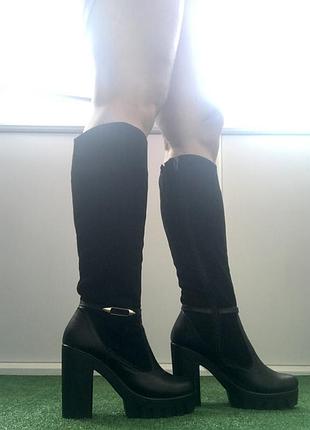 Чоботи італійського дизайну натуральна шкіра,устілка 24 см,зима!