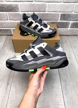 Мужские кроссовки adidas niteball grey/green6 фото