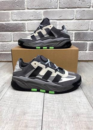 Мужские кроссовки adidas niteball grey/green5 фото