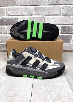 Мужские кроссовки adidas niteball grey/green4 фото