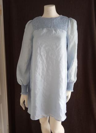 Кокетлива небесно-блакитне плаття з відливом,34
