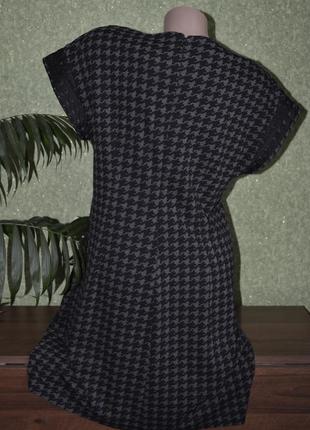 Стильное серочерное платьице " гусиные лапки "5 фото