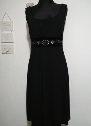 Фирменное натуральное маленькое чёрное платье из вискозы роскошная вышивка качество!!! jasper conran3 фото