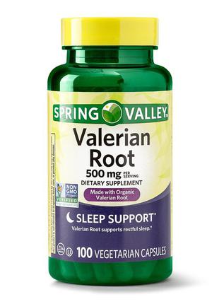 Американские капсулы с корнем валерианы spring valley, 500 мг, 100 шт