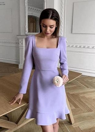 Нежное бузковое платье