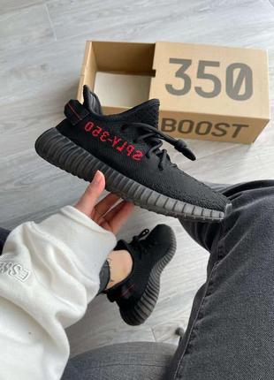 Мужские кроссовки adidas yeezy boost 350 v2 black red