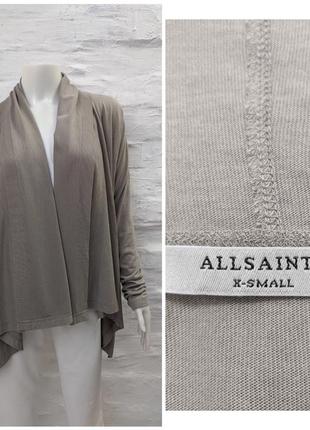 All saints стильный элегантный кардиган из хлопка и модала