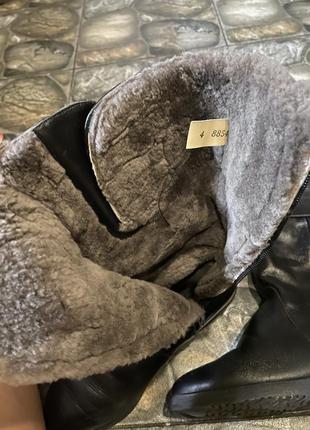 Кожаные сапоги  зима натуральная кожа овчина9 фото