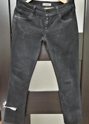 Levi's плотные прямые чёрные джинсы слим slim fit 5718 фото