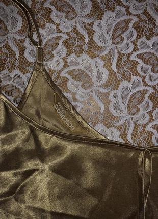 Золотистое платье-комбинация m-l.2 фото