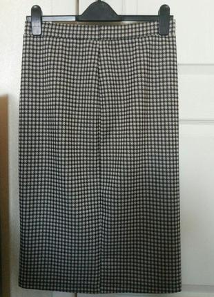 Новая трикотажная юбка в клетку3 фото