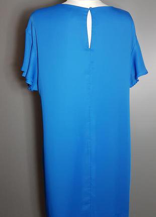 Платье короткое синее с коротким рукавом воланами свободное ровное h&m4 фото