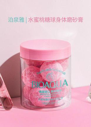 Отшелушивающий сахарный скраб для тела bioaqua peach sugar ball с экстрактом персика 140 g