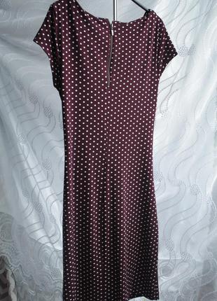 Бордове плаття в горошок4 фото