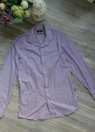 Мужская рубашка лилового цвета р.м/l2 фото