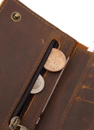 Чоловічий гаманець шкіряний коричневий на ланцюжку вінтаж портмоне з ланцюжком4 фото