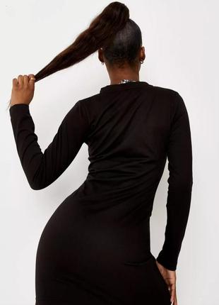 Чорне плаття міді на гудзиках3 фото