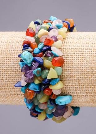 Браслет на резинке ассорти камней