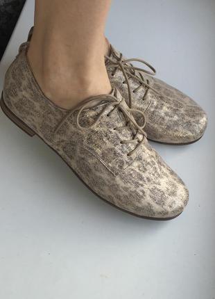 Кожаные туфли waldlaufer мокасины, ботинки 39-40 р. шкіряні туфлі