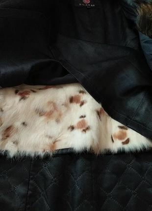 Натуральная кожаная удлиненная куртка р. 468 фото