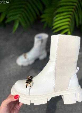☘демисезонные ботинки "челси" с цепью и замшевой вставкой от  nina❤mi   натуральная кожа🌿6 фото