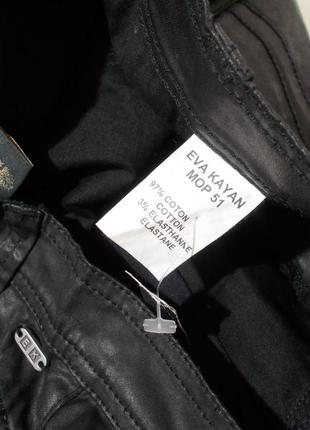 Новые джинсы тонкие черные waxed масляная пропитка w29 l32 "eva kayan" france5 фото