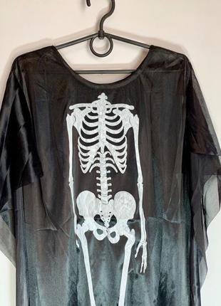 Маскарадный костюм на взрослого плащ скелет смерть зомби хэллоуин + подарок маска крик8 фото