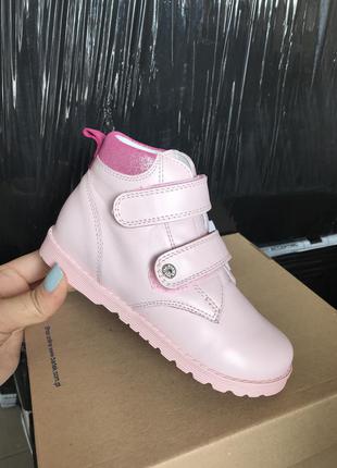 Ортопедичне взуття bartek 81802/1ah/ рожеві шкіряні черевики на дівчинку. розмір 20-32