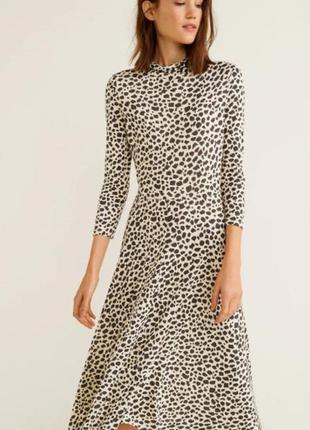 Трикотажное платье анималистичный принт