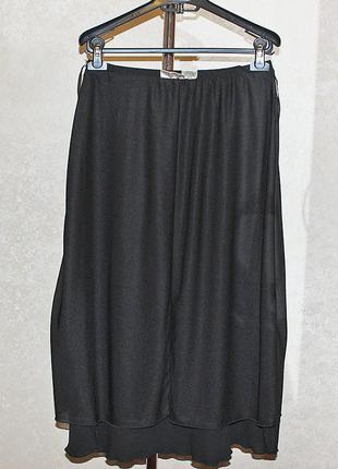 Шифоновая чёрная юбка на подкладке bonmarche7 фото