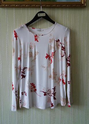 Гарна кофта в квітковий принт з защипами лонгслив реглан від marks&spencer