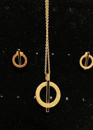 Набор серьги и цепь bvlgari 4