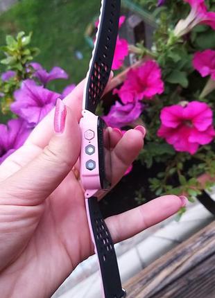 Детские часы smart q528 с gps трекером розовые фонарик камера много функциональные