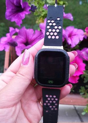 Детские часы smart q528 с gps трекером розовые фонарик камера много функциональные6 фото