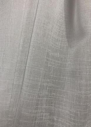 Тюль льон з білого кольору в смужку5 фото