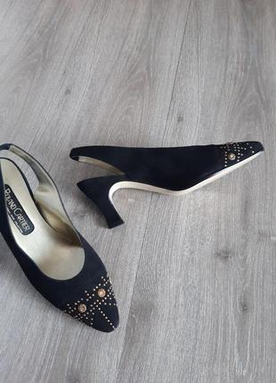 Туфлі мюли замша чорні 37-37.5