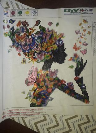 Картина стразами девушка весна, девушка весна