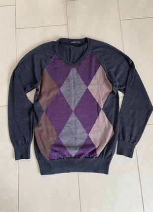 Шерстяной пуловер мужской размер l