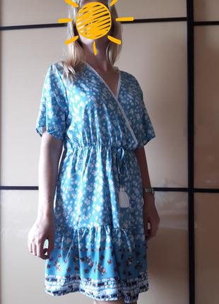 Лёгкое пляжное платье большого размера в цветочный принт bloom chic5 фото