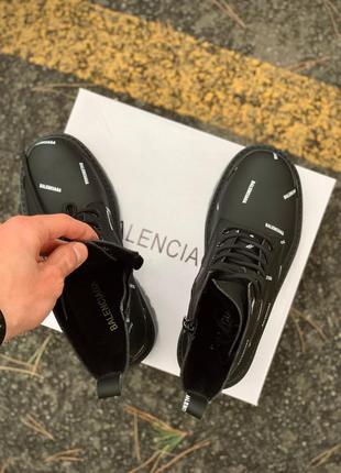 All over logo boots black женские черные демисезонные брендовые ботинки жіночі чорні...